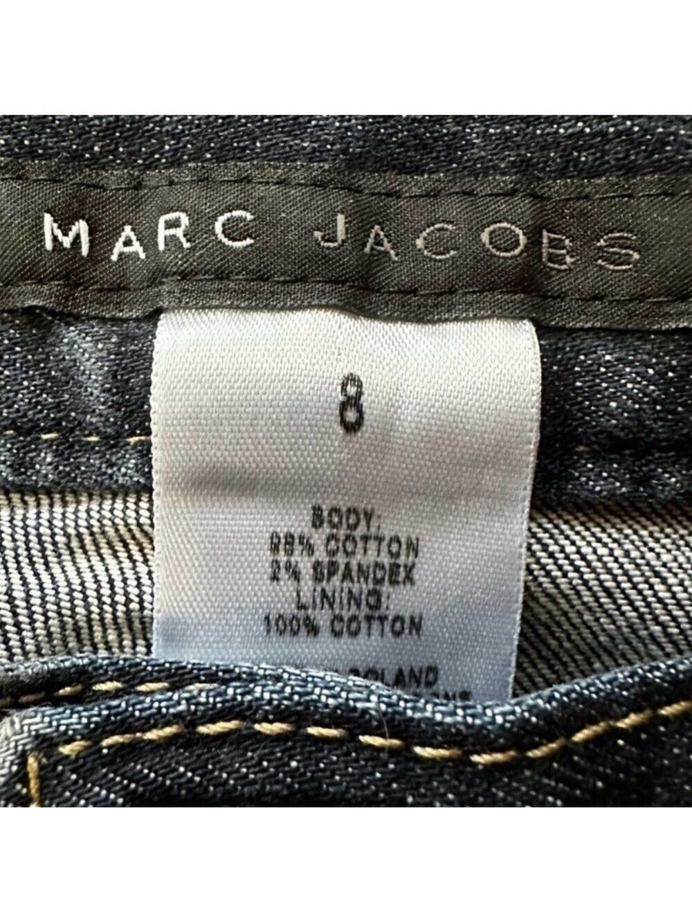 Marc Jacobs Skinny Jeans Dark Indigo Floral Lined Size 8 - Picture 7 of 10
